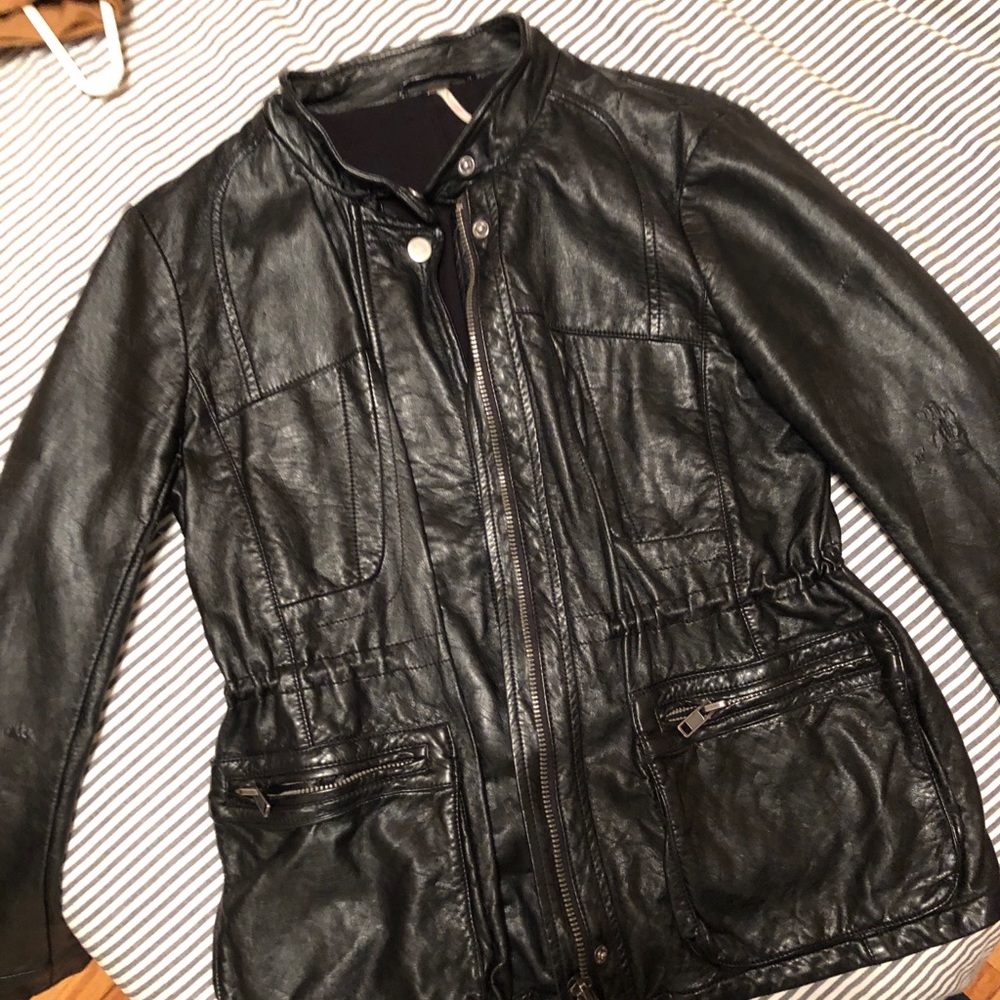 Free People vegan leather jacket